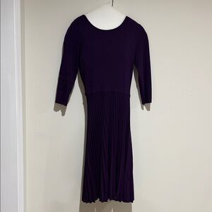 London Times Knit Purple 3/4 Sleeve Dress